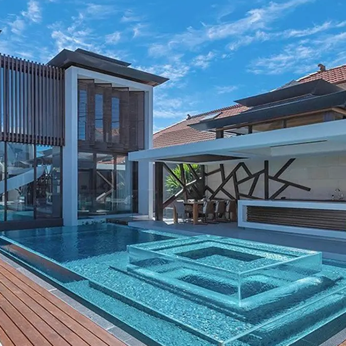 Qualit&eacute; Ultra Transparent Acrylique Doble Piscine Deflecteur-WallisPlastic