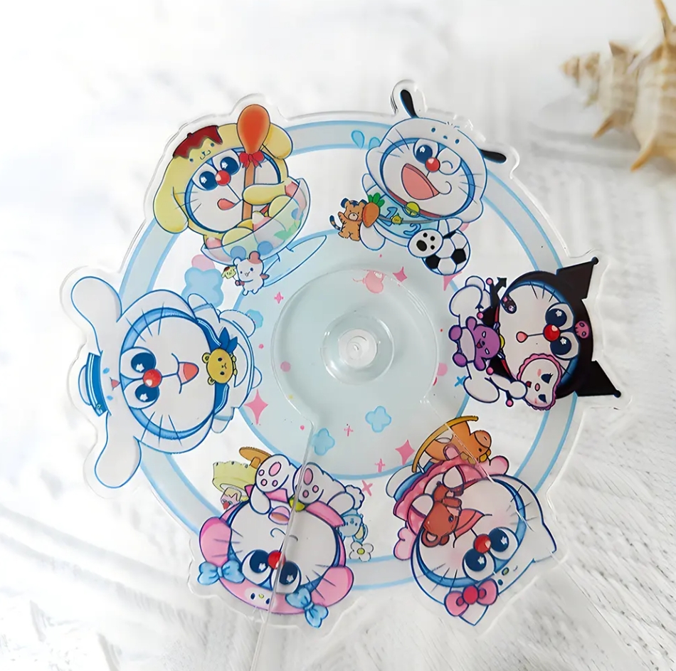 بەلگە خاس ئاكرىل سۈزۈك توپ تارقىتىش كارتون كارتون كارتون كارتون پىلاستىك چاقى سۈزۈك ئاكرىل سۇلياۋ يوپۇق