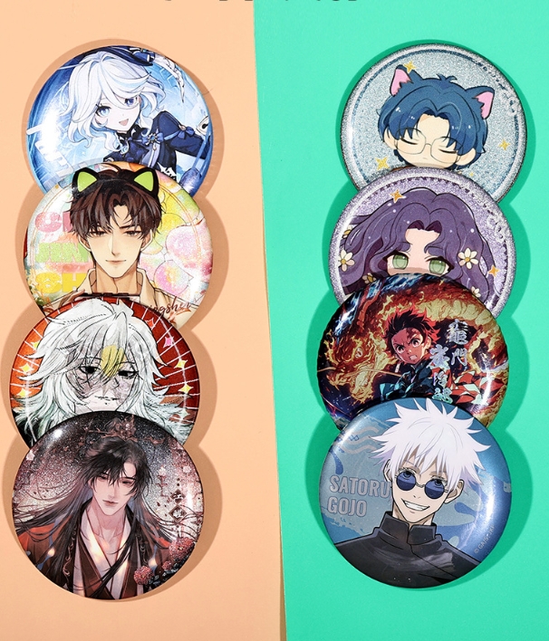 ጅምላ ውዑይ መሸጣ ተፈታውነት ፍሉይ ኢደ ጥበብ ሌዘር ብልጭታ ባጅ መጠወቒ ባጅ ካርቱን ቆርቆሮ ባጅ