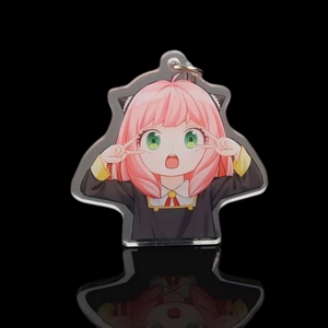 Holographic keychain აკრილის საკვანძო ჯაჭვის საბაჟო საკვანძო ბეჭედი აკრილის ხიბლი მორგებული სუფთა
