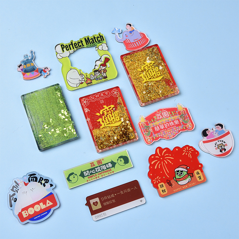 Adhesivos creativos acr&iacute;licos para frigor&iacute;fico de debuxos animados personalizados. Adhesivos magn&eacute;ticos suaves de acr&iacute;lico para frigor&iacute;fico personalizados
