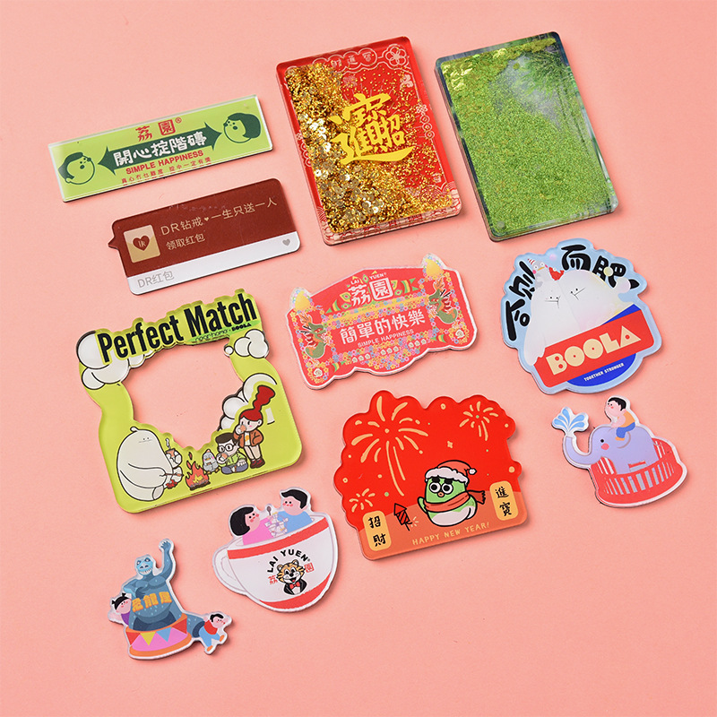 Adhesivos creativos acr&iacute;licos para frigor&iacute;fico de debuxos animados personalizados. Adhesivos magn&eacute;ticos suaves de acr&iacute;lico para frigor&iacute;fico personalizados