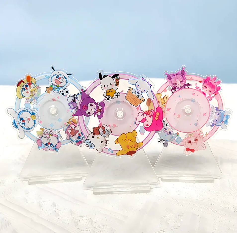 بەلگە خاس ئاكرىل سۈزۈك توپ تارقىتىش كارتون كارتون كارتون كارتون پىلاستىك چاقى سۈزۈك ئاكرىل سۇلياۋ يوپۇق