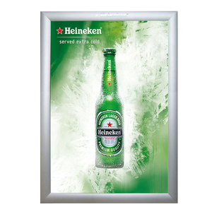 Devorga o'rnatilgan klip ramka kumush alyuminiy reklama yorug'lik qutisi | Wallis Custom